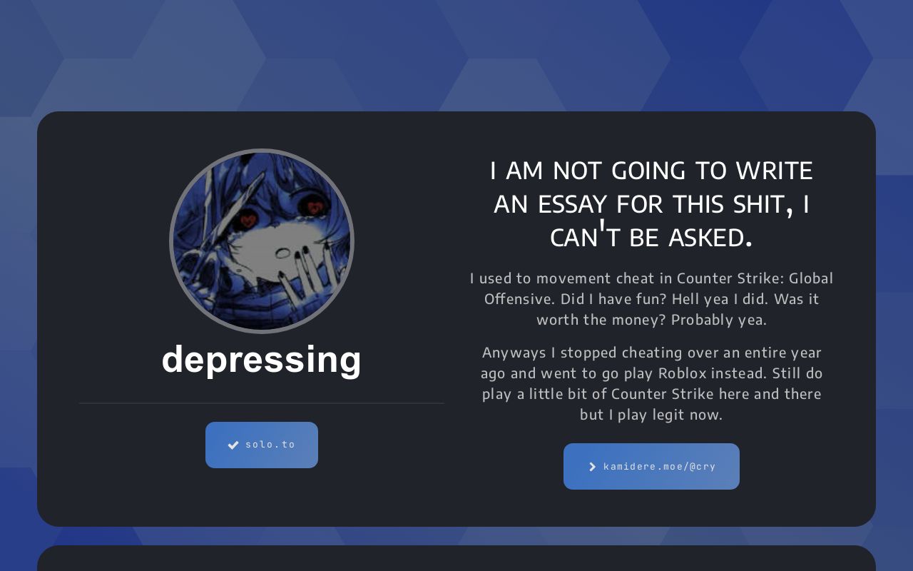 Carrd profile picture for @depressing